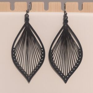 Elegant Black Teardrop Earrings